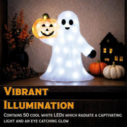 Happy Pumpkin And Ghost Halloween 50 Led Garden Light Outdoor Decoration - thumbnail 4