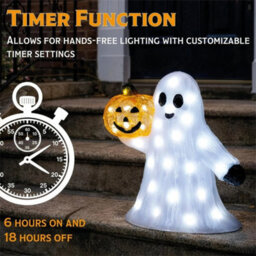 Happy Pumpkin And Ghost Halloween 50 Led Garden Light Outdoor Decoration - thumbnail 6