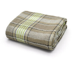 Velosso Soft Weave Cotton Throw Blanket 50X60 - Decorative Dual-Tone Blanket For Sofa, Bed, Couch - 50Cm X 60Cm - Natural And Lime - thumbnail 1