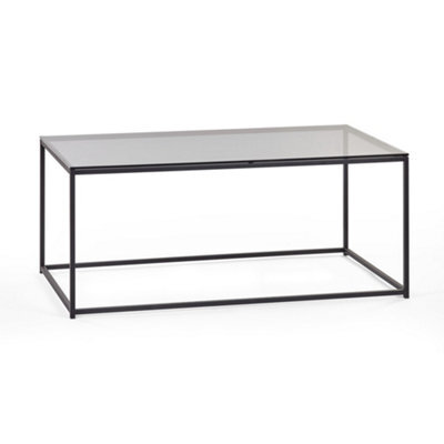 Oakham Stirling Coffee Table In Smoked Glass And Black - image 1