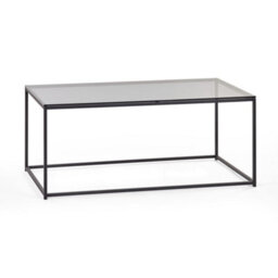 Oakham Stirling Coffee Table In Smoked Glass And Black