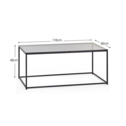 Oakham Stirling Coffee Table In Smoked Glass And Black - thumbnail 4