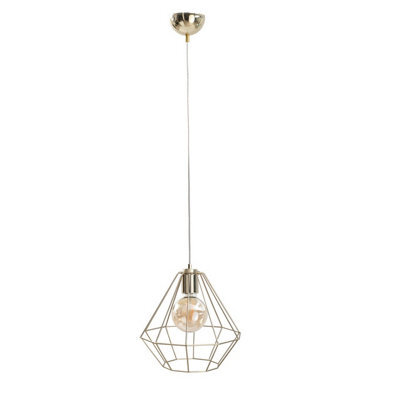 Luminosa Lighting Luminosa Faro Wire Frame Pendant Ceiling Light Gold, 29Cm, 1X E27