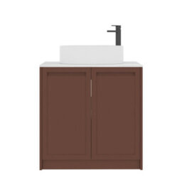Royal Bathrooms Royal Bathroom Elmore 800mm Terracotta Clay Freestanding Countertop Bathroom Vanity Unit 2 Door With Peak Basin - thumbnail 7