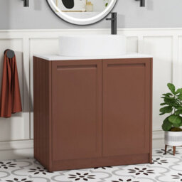Royal Bathrooms Royal Bathroom Elmore 800mm Terracotta Clay Freestanding Countertop Bathroom Vanity Unit 2 Door With Peak Basin - thumbnail 1