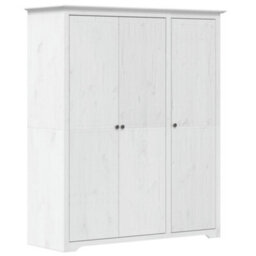 Vidaxl Wardrobe Bodo White 151.5X52X176.5 Cm Solid Wood Pine Wardrobes - thumbnail 2