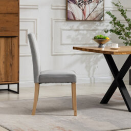 Maiolo Velvet Dining Chairs - Set Of 2 - Silver - thumbnail 4