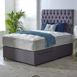 Divan Base Direct Dura Bed Savoy 1000 Pocket Sprung Cushioned Top Divan Bed Set 4Ft6 Double 2 Drawers Side - Wool Clay - thumbnail 1
