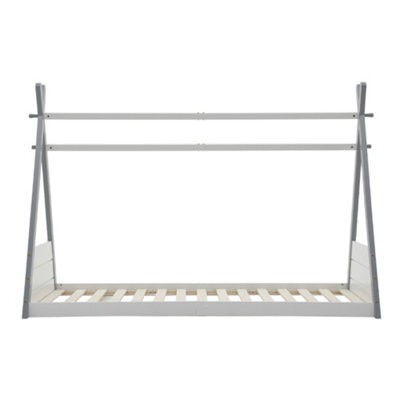 Thehotsale 135Cm Grey 135Cm H Pine Wood Tent Shape House Bed Roof For Kids - image 1