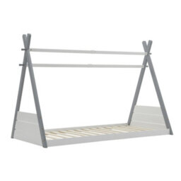 Thehotsale 135Cm Grey 135Cm H Pine Wood Tent Shape House Bed Roof For Kids - thumbnail 3