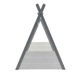 Thehotsale 135Cm Grey 135Cm H Pine Wood Tent Shape House Bed Roof For Kids - thumbnail 4