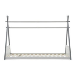 Thehotsale 135Cm Grey 135Cm H Pine Wood Tent Shape House Bed Roof For Kids - thumbnail 1