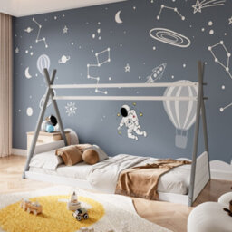 Thehotsale 135Cm Grey 135Cm H Pine Wood Tent Shape House Bed Roof For Kids - thumbnail 2