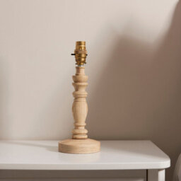 Luminosa Lighting Luminosa Bibury Natural Ash Table Lamp With Vintage White Fabric Ivy Shade 20Cm B22 - thumbnail 5