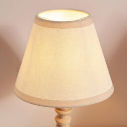 Luminosa Lighting Luminosa Bibury Natural Ash Table Lamp With Vintage White Fabric Ivy Shade 20Cm B22 - thumbnail 4