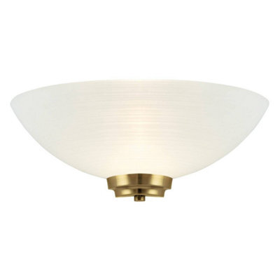 Luminosa Lighting Luminosa Welles 1 Light Indoor Wall Uplighter White, Antique Brass, E27
