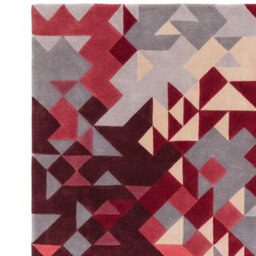 Red Multi Geometric Handmade Modern Optical/ (3D) Rug For Living Room And Bedroom-120Cm X 170Cm - thumbnail 4