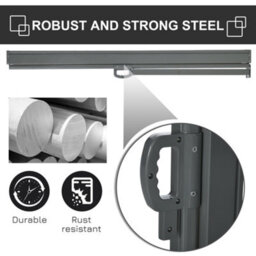 Outsunny 3X1.6M Retractable Side Awning Screen Fence Patio Privacy Divider Grey - thumbnail 5
