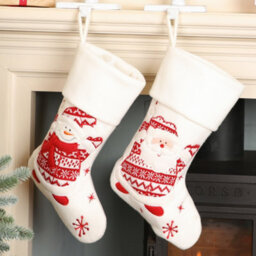 Dibor Pack Of 2 Festive Friends Children's Xmas Gift Decoration Christmas Stocking For Kids - thumbnail 3
