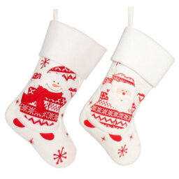 Dibor Pack Of 2 Festive Friends Children's Xmas Gift Decoration Christmas Stocking For Kids - thumbnail 2