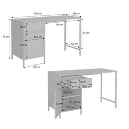 Sweeek - Laminated Steel Children's Desk 1 Drawer Blue 120X50X75 Cm - Soho - thumbnail 6