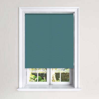 Lister Cartwright Blackout Roller Blinds Child Safety Included Herringbone Effect (Teal, 150 Cm Width X 140 Cm Drop) - image 1