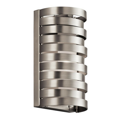 Stylish Arched Wall Light With Satin Etched Glass And Brushed Nickel Finish