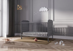 VICULII Walter Cot Bed Grey With Mattress