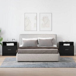 Berkfield Bedside Cabinets With Drawer 2 Pcs Black Oak 51X31X47 Cm - thumbnail 3