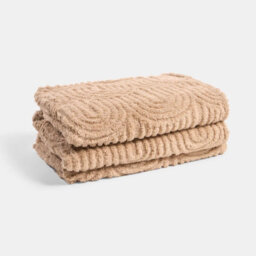 Ohs Tufted Arches Throw Teddy Fleece Blanket Winter Soft Warm Bedspread, Mink - 125 X 150 Cm - thumbnail 3