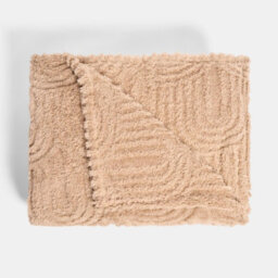 Ohs Tufted Arches Throw Teddy Fleece Blanket Winter Soft Warm Bedspread, Mink - 125 X 150 Cm - thumbnail 4