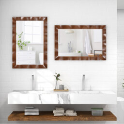 Gainoom 106Cm X71Cm Brown Farmhouse Wall Mirror Wood Vanity Wall Mirror - thumbnail 5