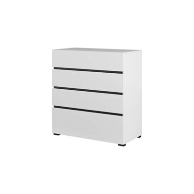 Arte Kross 80Cm Chest Of Drawers In Crisp White - Sleek Storage Solution For Modern Bedrooms - image 1