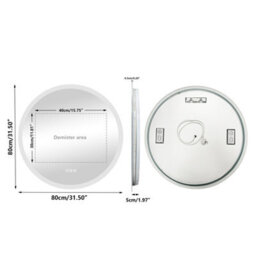 Luvodi 80Cm Large Bluetooth Led Bathroom Mirror W/ Front Lighting Backlit Dimmable Anti-Fog - thumbnail 2