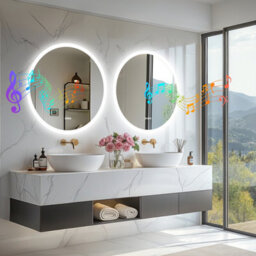 Luvodi 80Cm Large Bluetooth Led Bathroom Mirror W/ Front Lighting Backlit Dimmable Anti-Fog - thumbnail 8