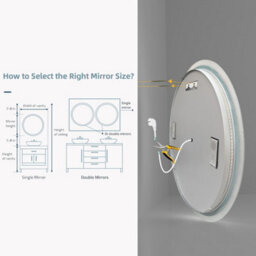 Luvodi 80Cm Large Bluetooth Led Bathroom Mirror W/ Front Lighting Backlit Dimmable Anti-Fog - thumbnail 9