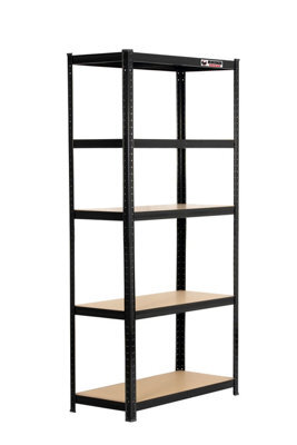 Rhino Racking 180 X 90 X 40Cm - Black - 5 Tier Boltless Heavy Duty Garage Shelving Unit - 1000Kg Load Weight - image 1