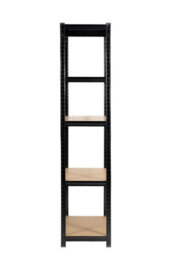 Rhino Racking 180 X 90 X 40Cm - Black - 5 Tier Boltless Heavy Duty Garage Shelving Unit - 1000Kg Load Weight - thumbnail 2