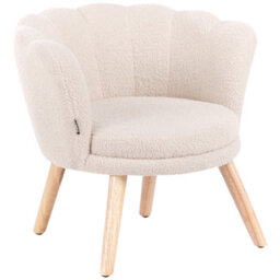 Beliani Kids Armchair Halby Boucle Light Beige - thumbnail 4