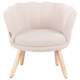 Beliani Kids Armchair Halby Boucle Light Beige - thumbnail 5