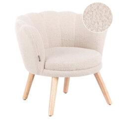 Beliani Kids Armchair Halby Boucle Light Beige - thumbnail 1