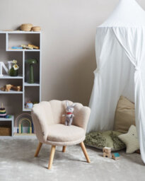 Beliani Kids Armchair Halby Boucle Light Beige - thumbnail 2