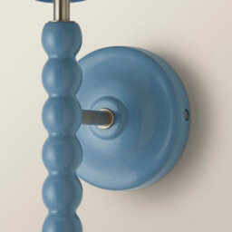 Valuelights Bobbin Blue Wall Light With Trim Scallop Shade And Bulb - thumbnail 6