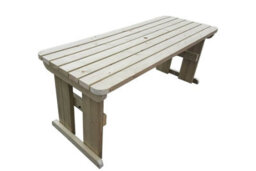 Arbor Garden Solutions Wooden Garden Table, Hollies Rounded Outdoor Pinic Dining Desk (6Ft, Natural Finish) - thumbnail 6