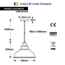 Long Life Lamps Company Modern Ceiling Copper Pendant Light M0153 - thumbnail 2