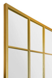 "Mirroroutlet The Fenestra Gold Modern Window Leaner Wall Mirror 69"" X 43"" 174Cm X 110Cm" - thumbnail 3