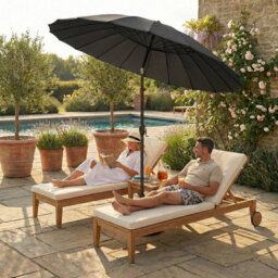 Urbn-Living Charcoal - 300Cm Round Shanghai Parasol Umbrella - thumbnail 3