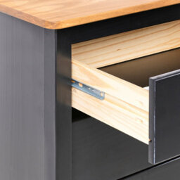 Wyld And Coco Nordicluxe Sideboard Black 5-Drawer Chest Storage Unit, W79 X D40 X H83Cm - thumbnail 7