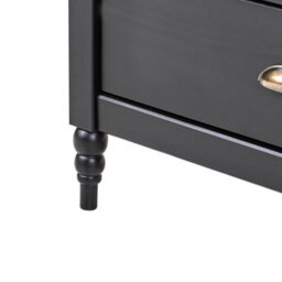 Wyld And Coco Nordicluxe Sideboard Black 5-Drawer Chest Storage Unit, W79 X D40 X H83Cm - thumbnail 8