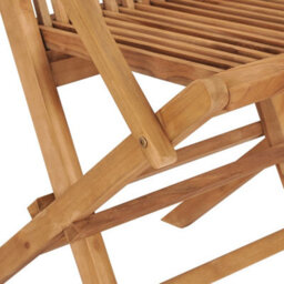 Berkfield Folding Garden Chairs 6 Pcs Solid Teak Wood - thumbnail 8